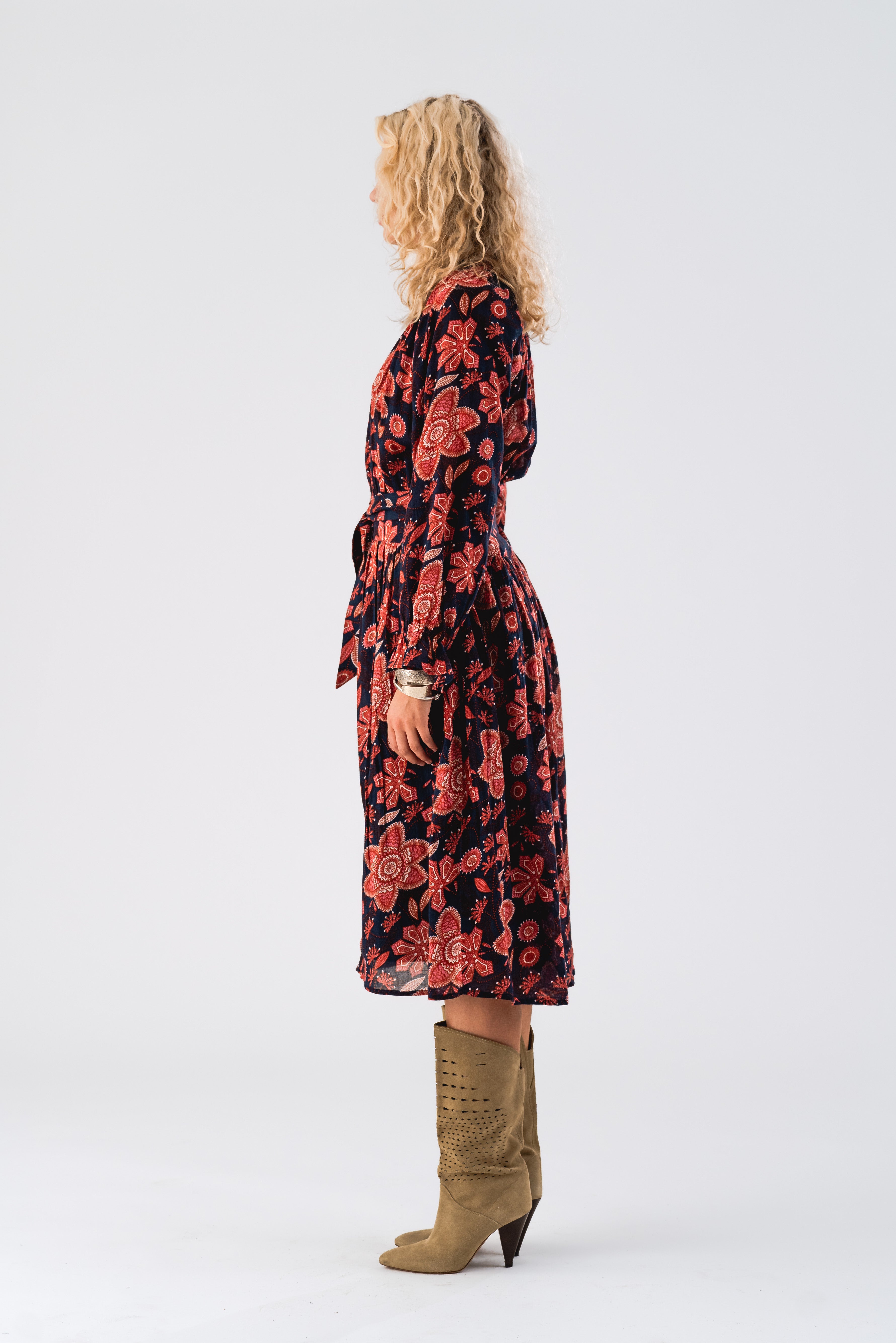 AminaLL Midi dress LS - Graphic Print