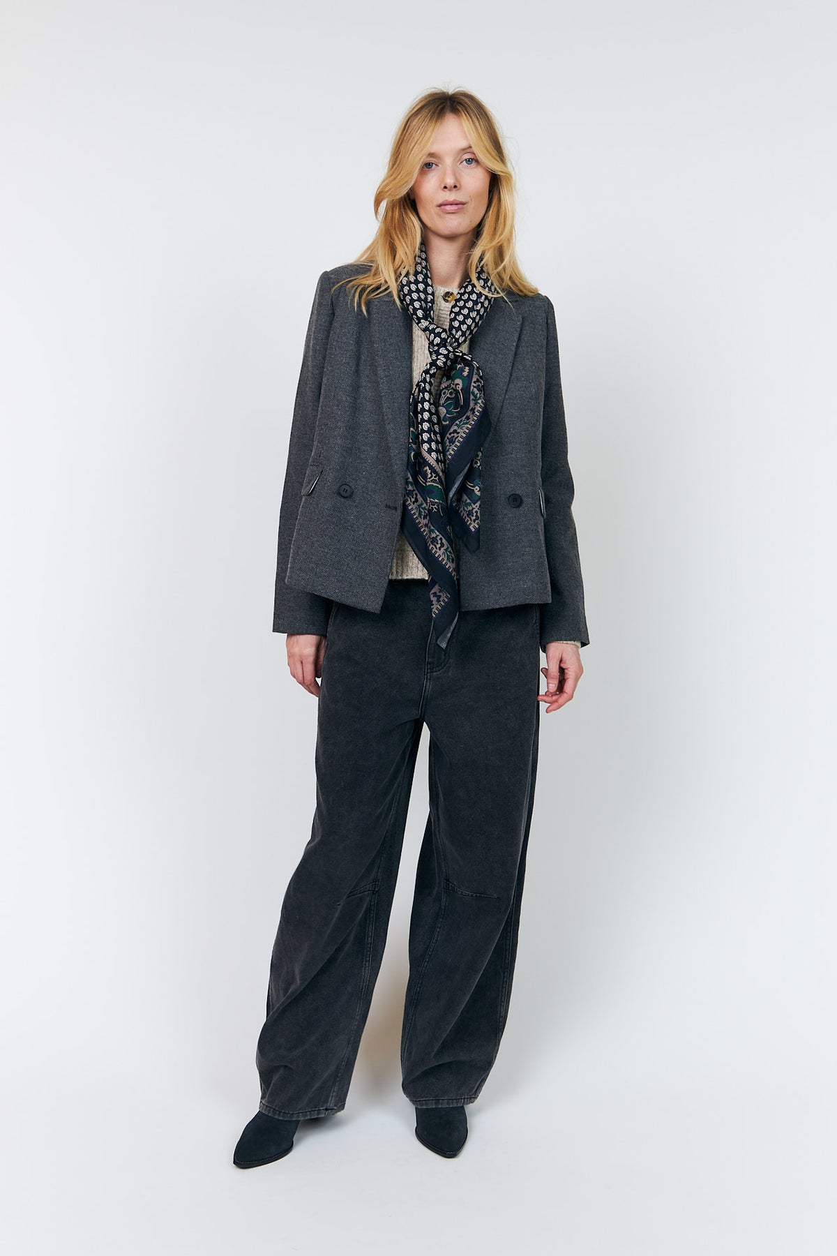 Lollys Laundry AntonellaLL Short Blazer Blazer 15 Dark Grey Melange
