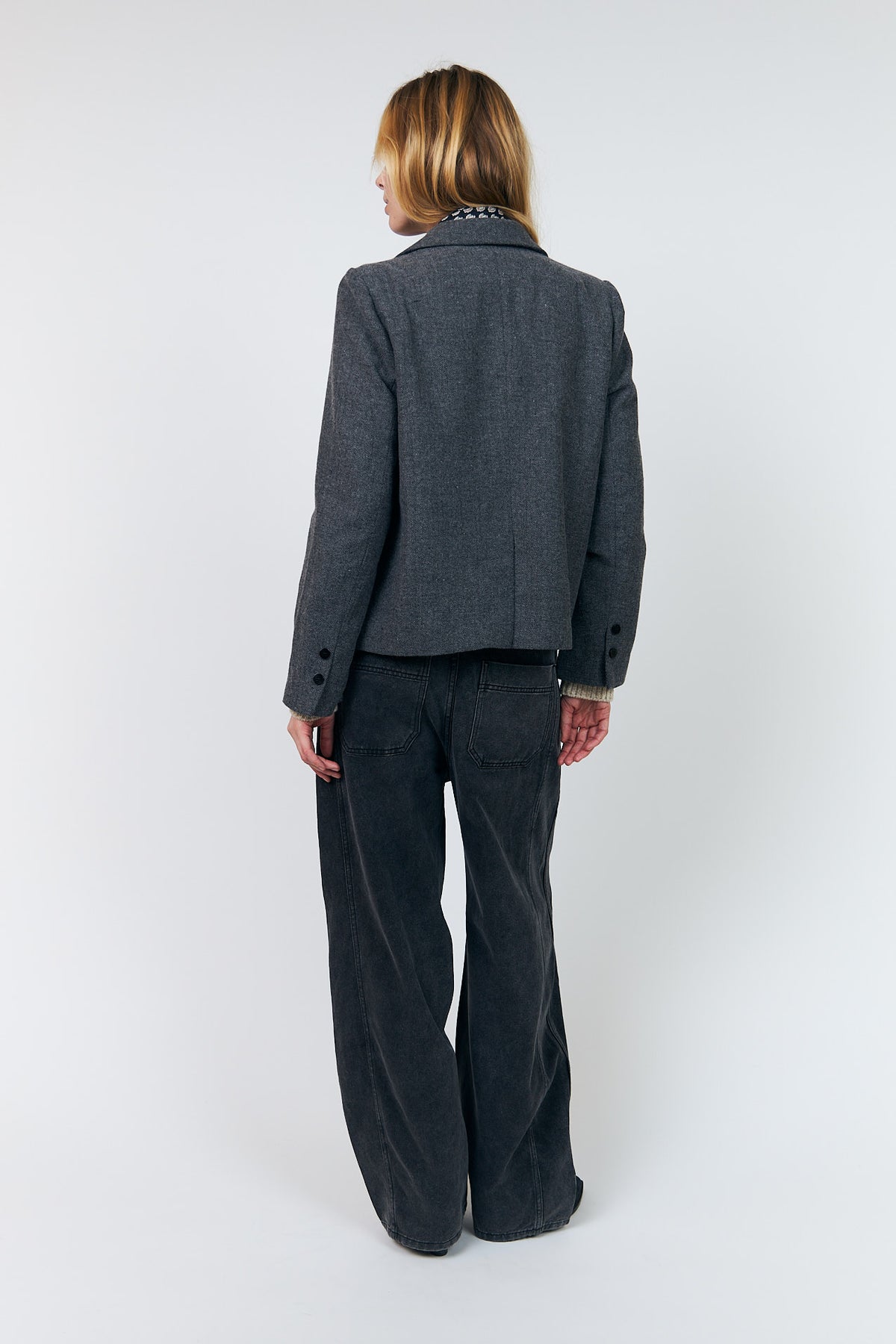Lollys Laundry AntonellaLL Short Blazer Blazer 15 Dark Grey Melange