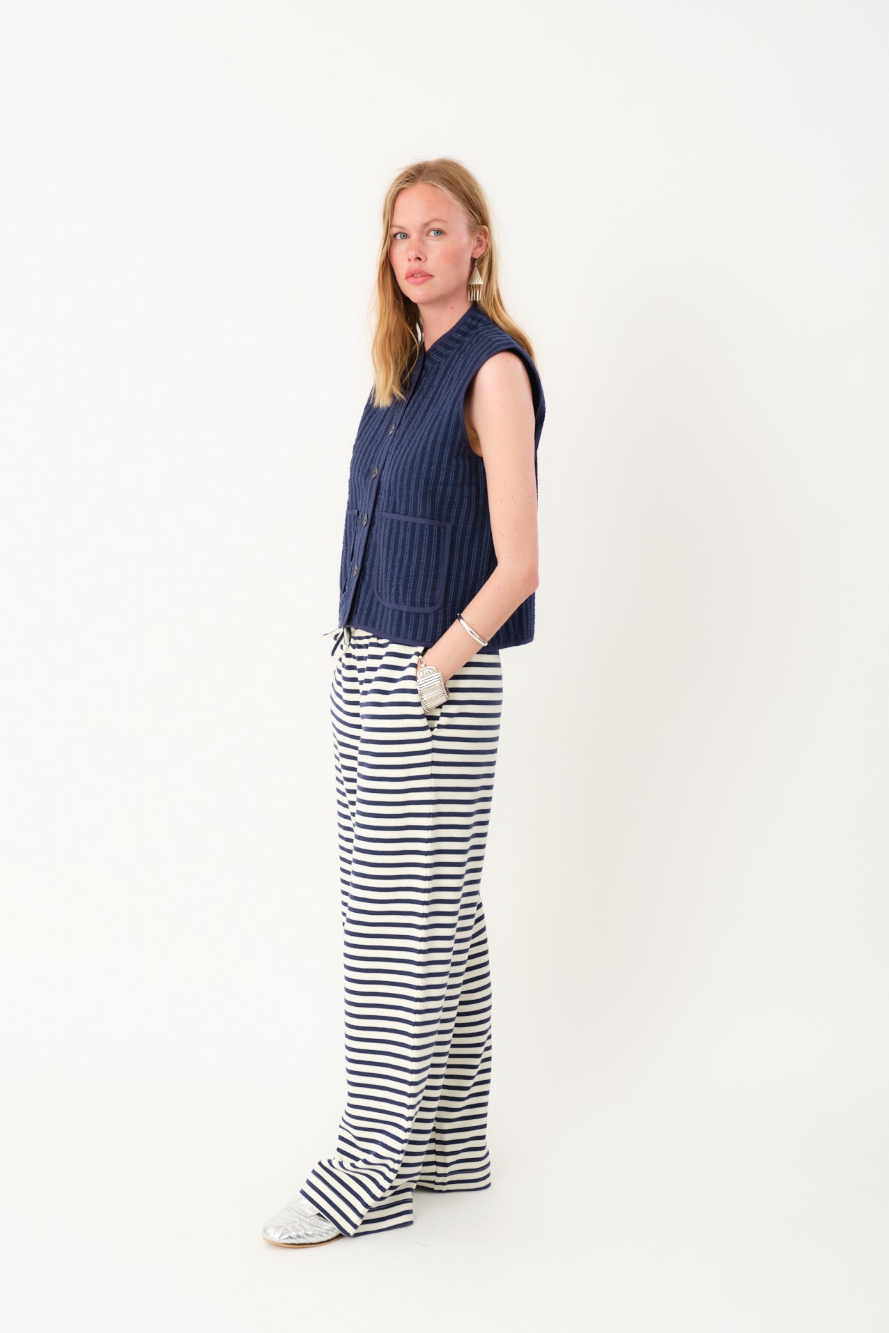 Lollys Laundry CairoLL Quilted Vest Vest 80 Stripe