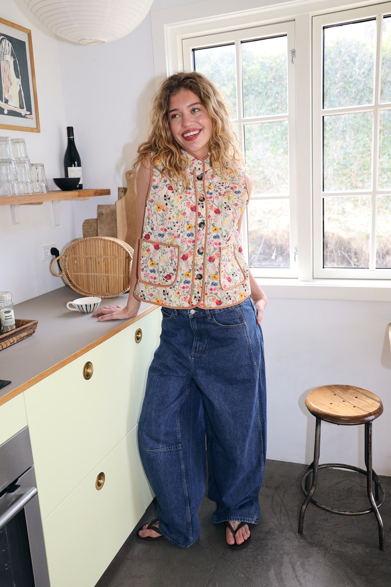 CairoLL Quilted Vest - Flower Print