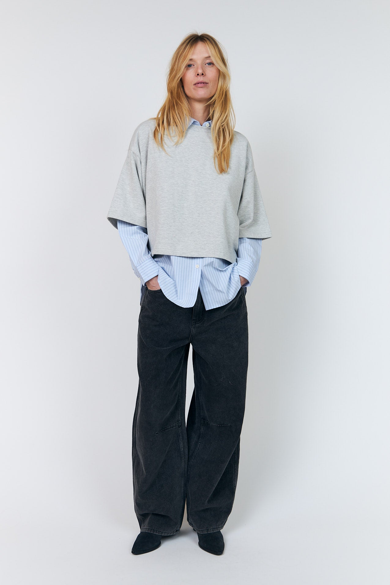 Lollys Laundry DanLL Boxy Sweatshirt Sweatshirt 13 Light Grey Melange