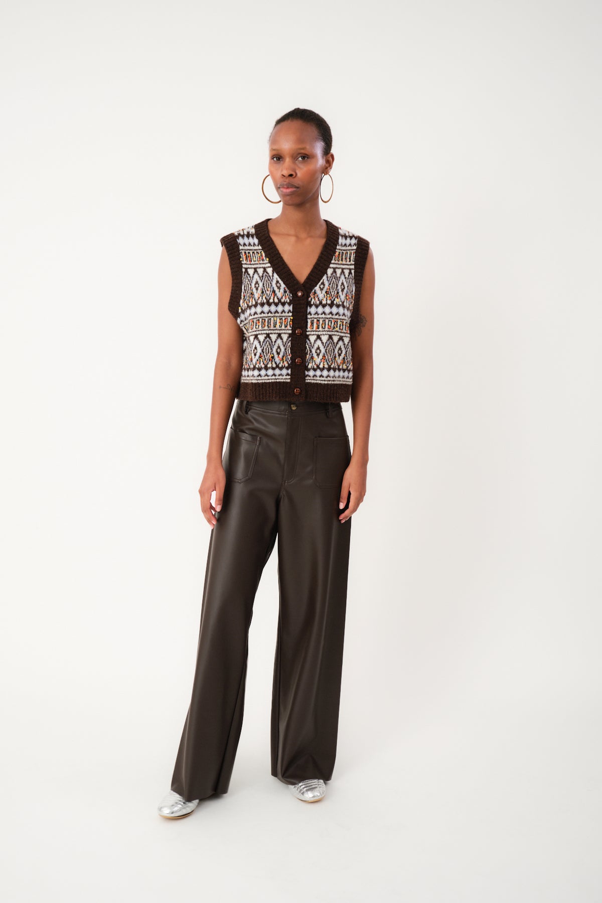 Lollys Laundry FrancescaLL Vest Vest 87 Dark Mokka