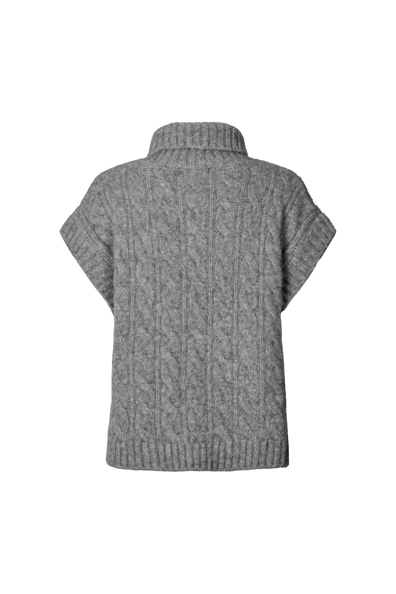 FresnoLL Knit Vest SL - Dark Grey Melange