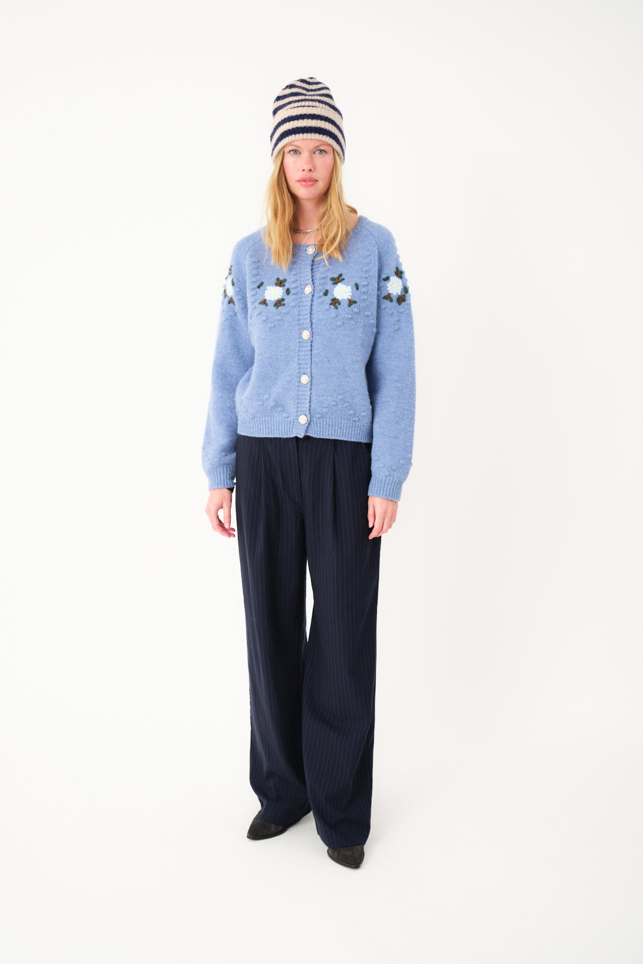 Lollys Laundry GracelynnLL Knit Cardigan Cardigan 24 Blue Melange