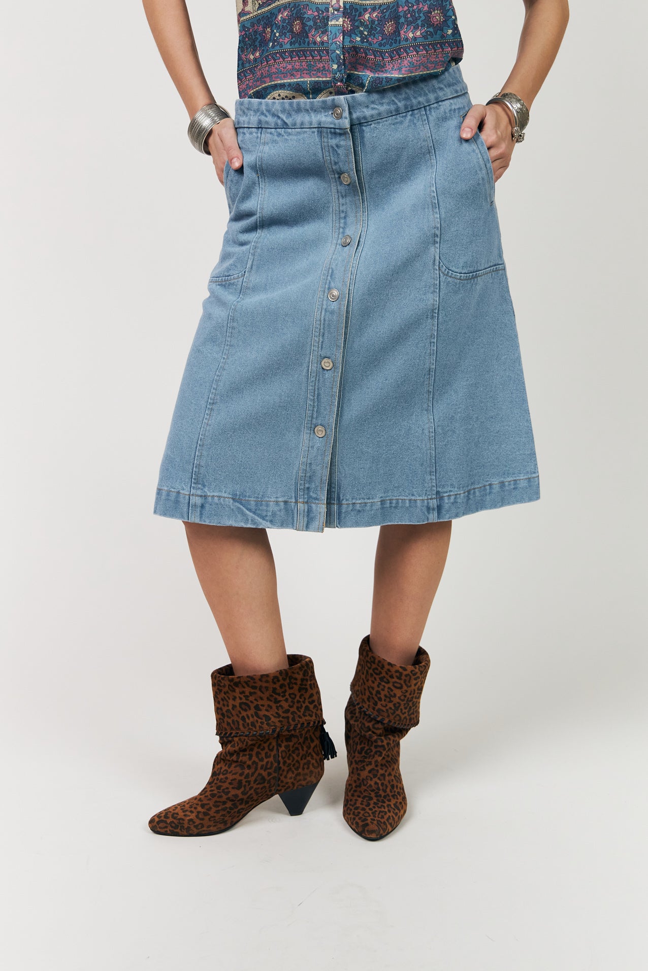 Lollys Laundry KayLL midi Skirt Skirt 100 Washed Denim