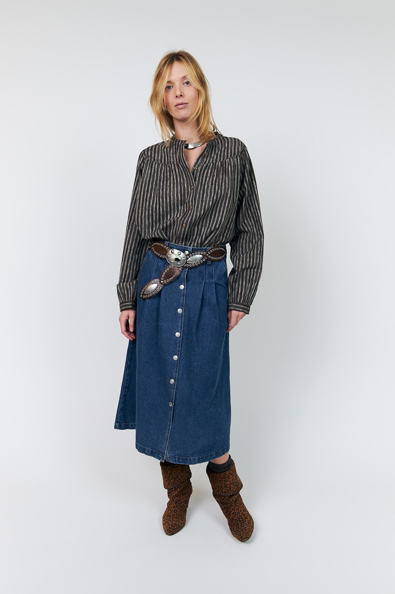 Lollys Laundry LennonLL Midi Skirt Skirt 23 Dark Blue