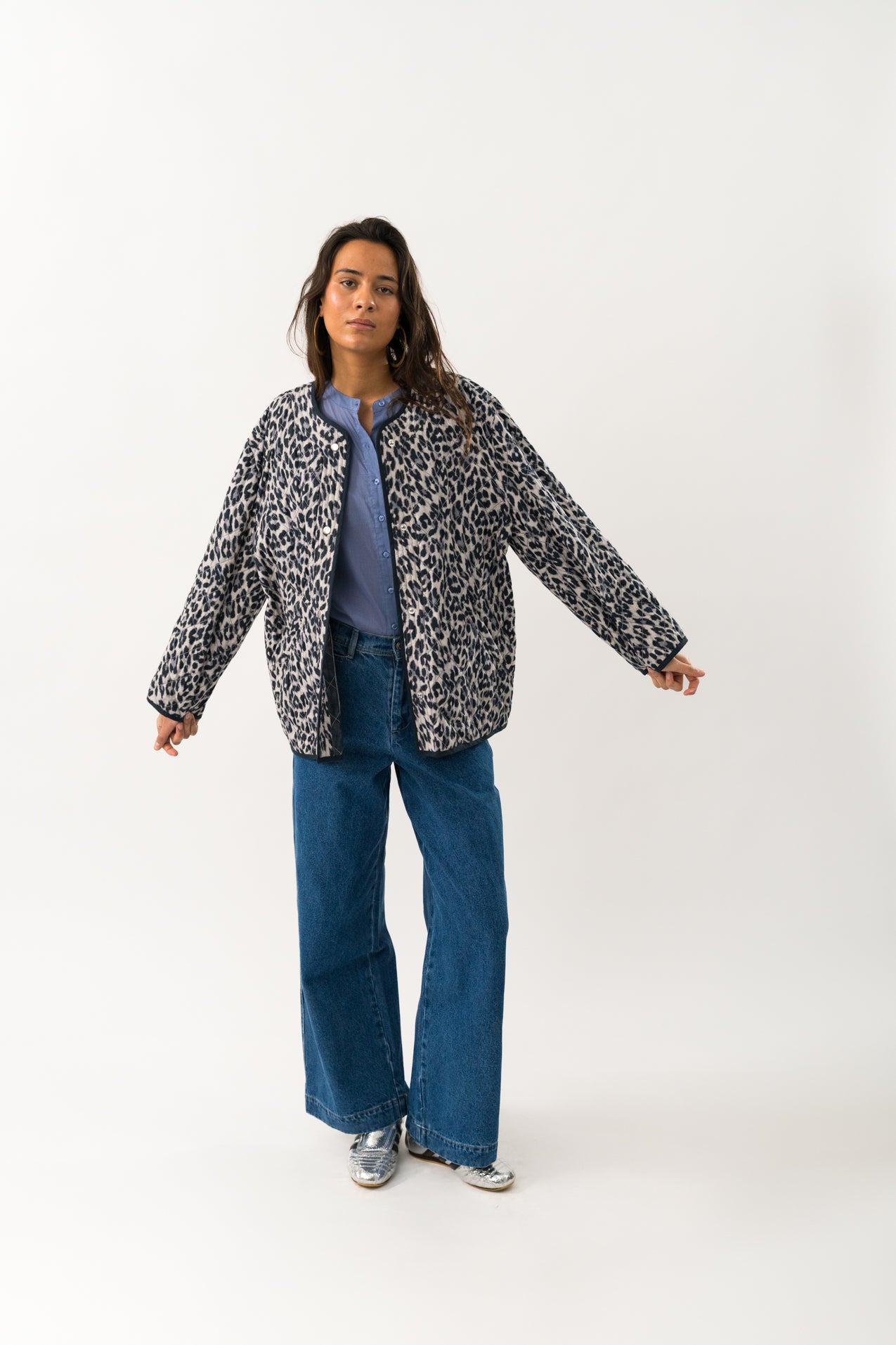 Lollys Laundry LilyLL Quilted Jacket LS Jacket 72 Leopard Print