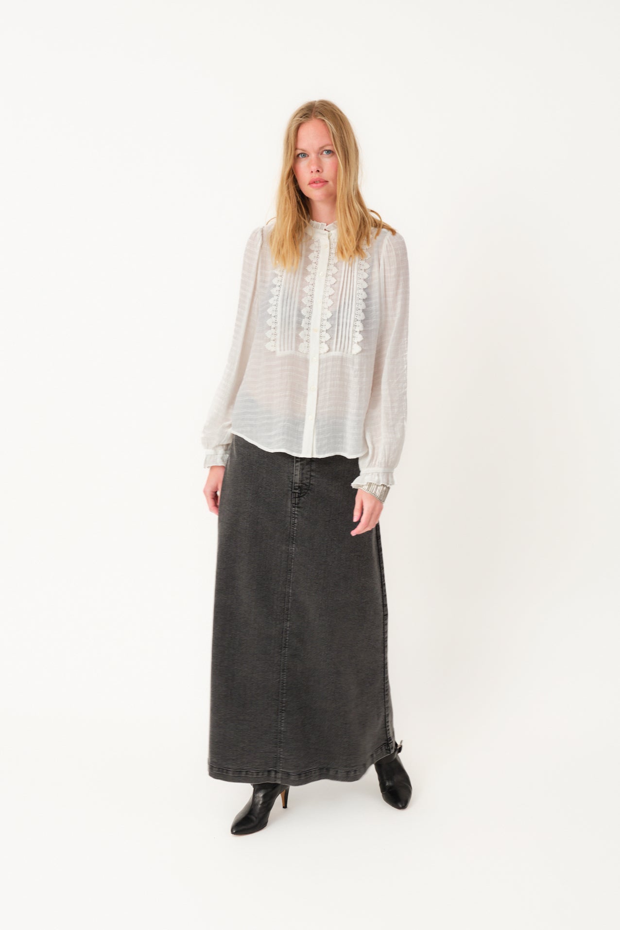 Lollys Laundry LunaLL Maxi Skirt Skirt 18 Washed Black