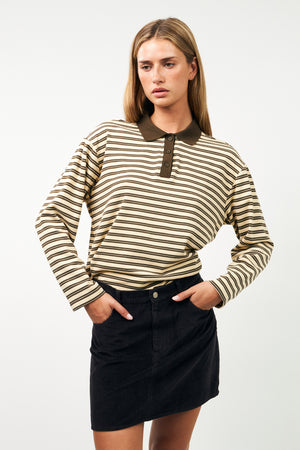 Lollys Laundry MobyLL Polo T-Shirt Sweatshirt 87 Dark Mokka