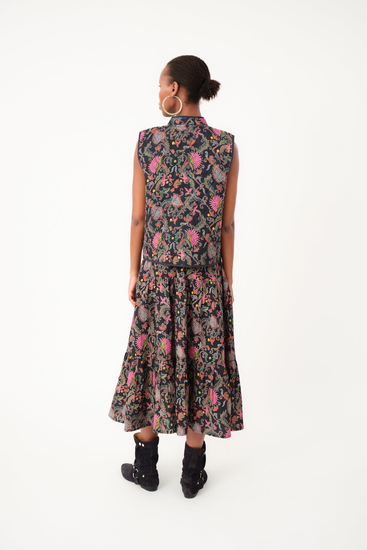MorningLL Midi Skirt - Flower Print