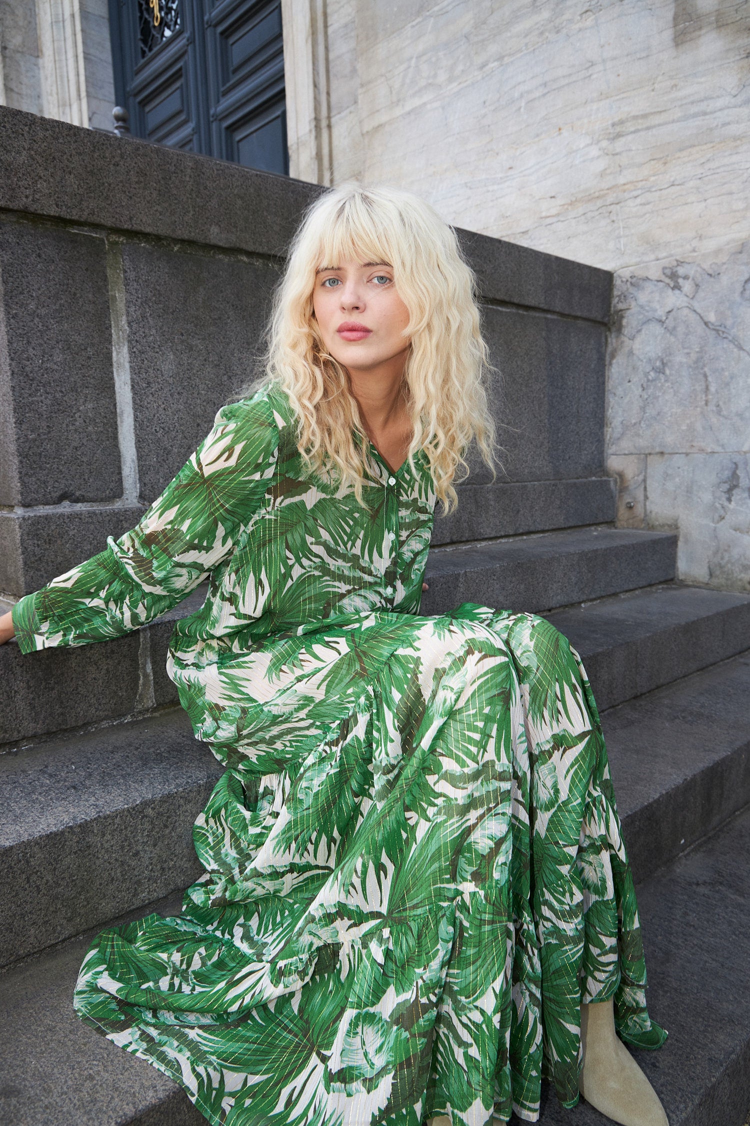 Lollys Laundry NeeLL Maxi Dress LS Dress 40 Green