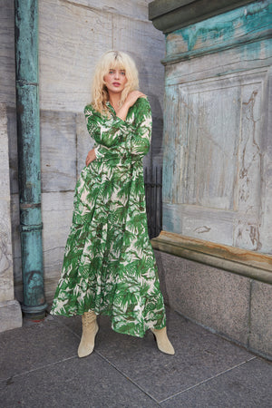 Lollys Laundry NeeLL Maxi Dress LS Dress 40 Green