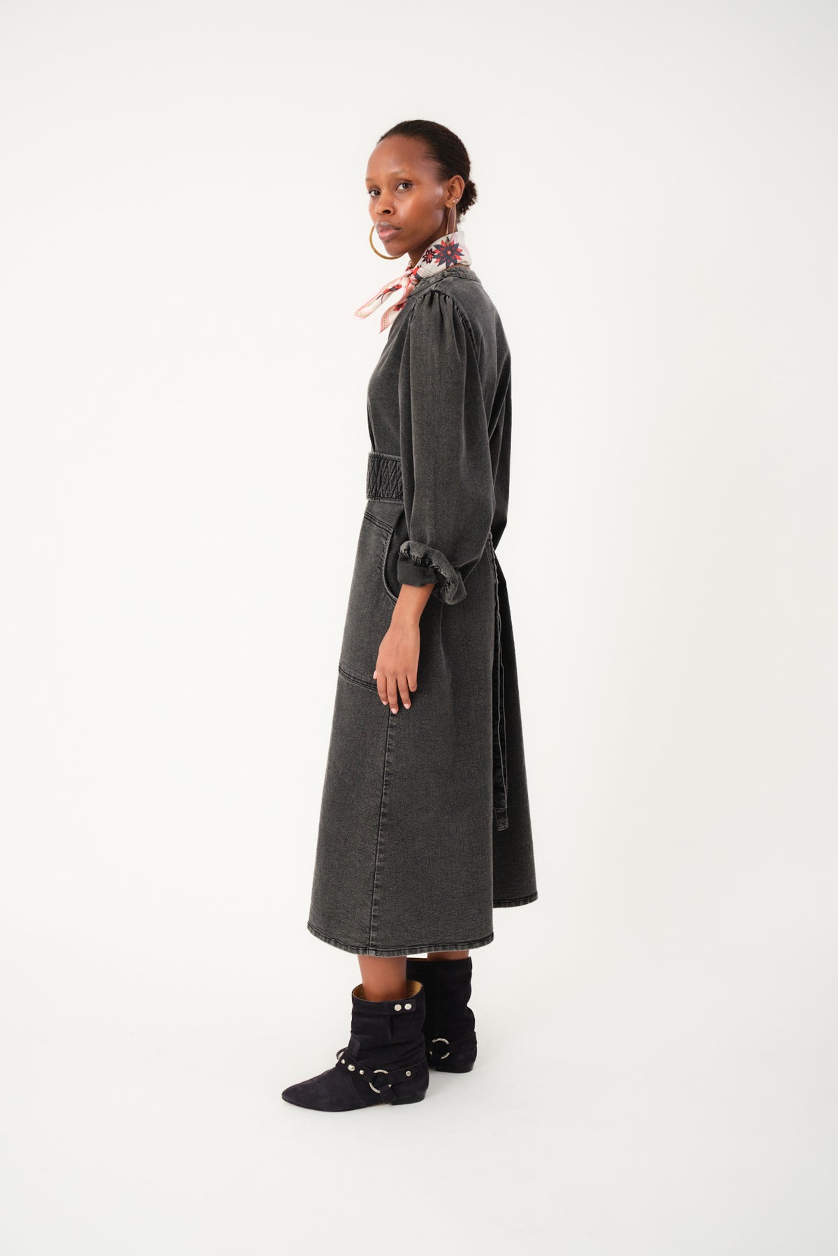 Lollys Laundry ParisLL Midi Dress Dress 18 Washed Black