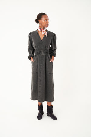 Lollys Laundry ParisLL Midi Dress Dress 18 Washed Black