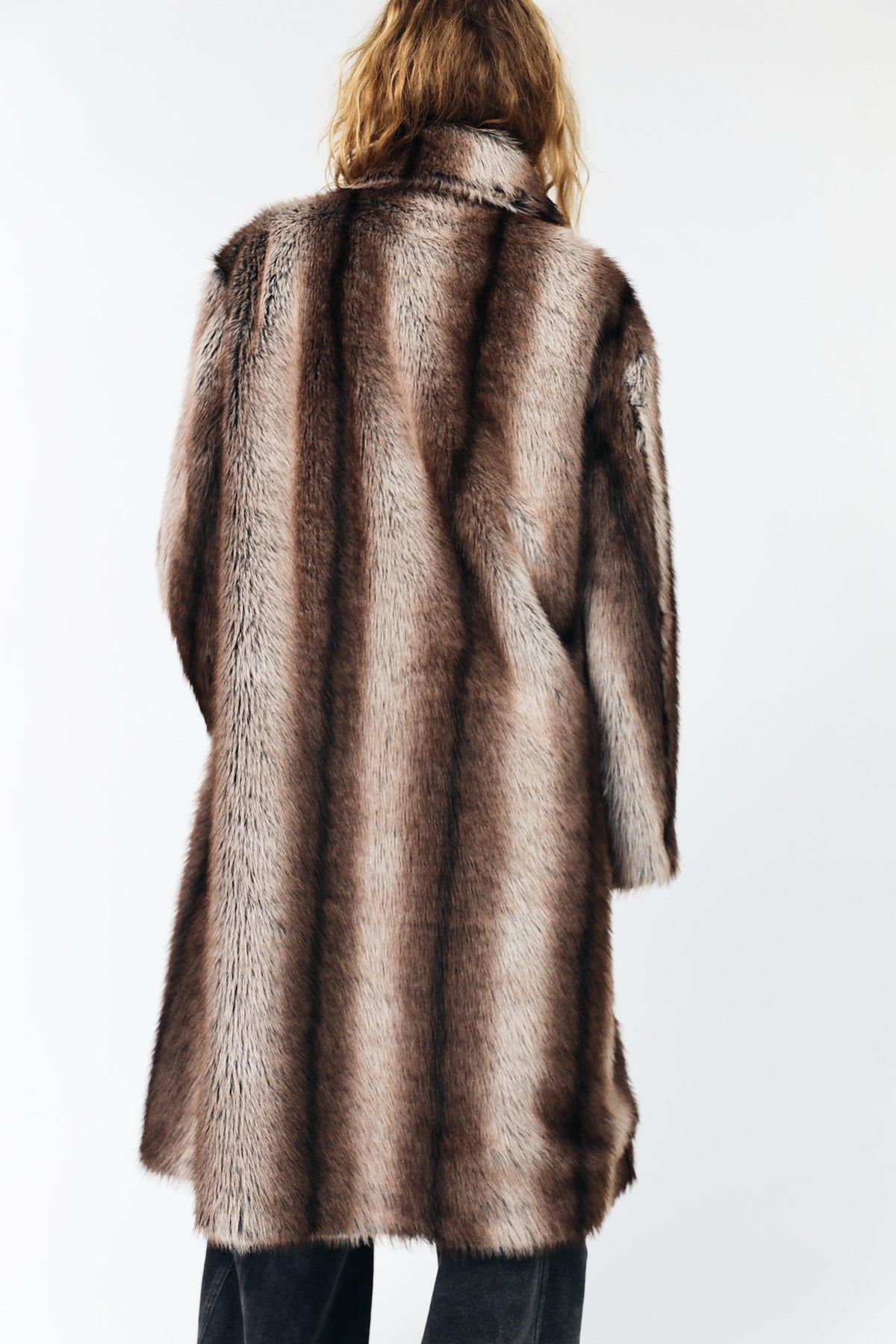 Lollys Laundry PetuniaLL Long Faux Fur Jacket Outerwear 59 Brown
