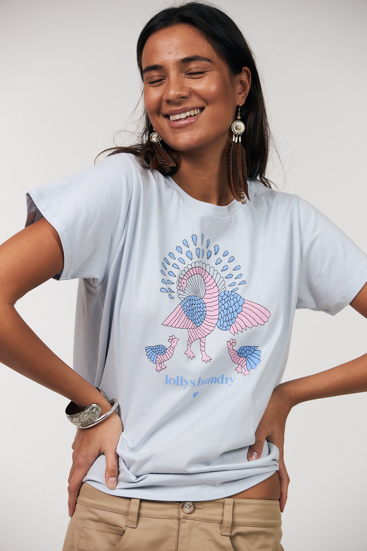 Lollys Laundry RomaLL T-Shirt Peacock T-shirt 22 Light Blue