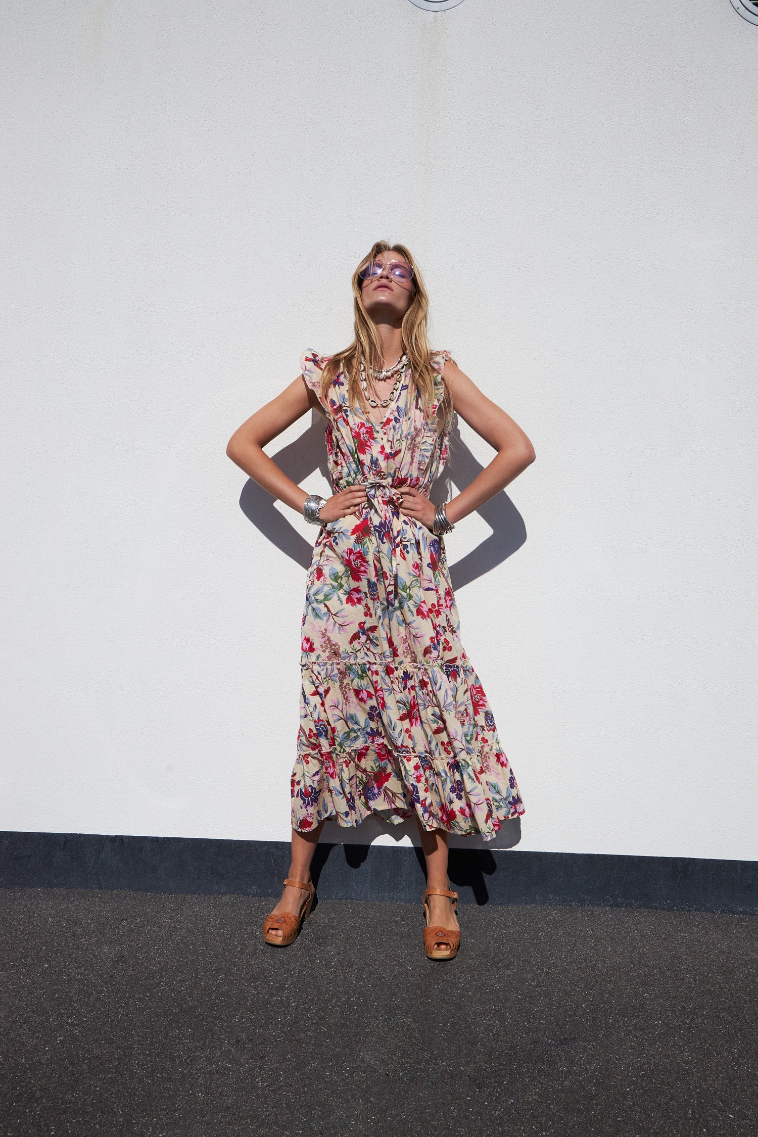 Lollys Laundry SamoLL Midi Dress SL Dress 74 Flower Print