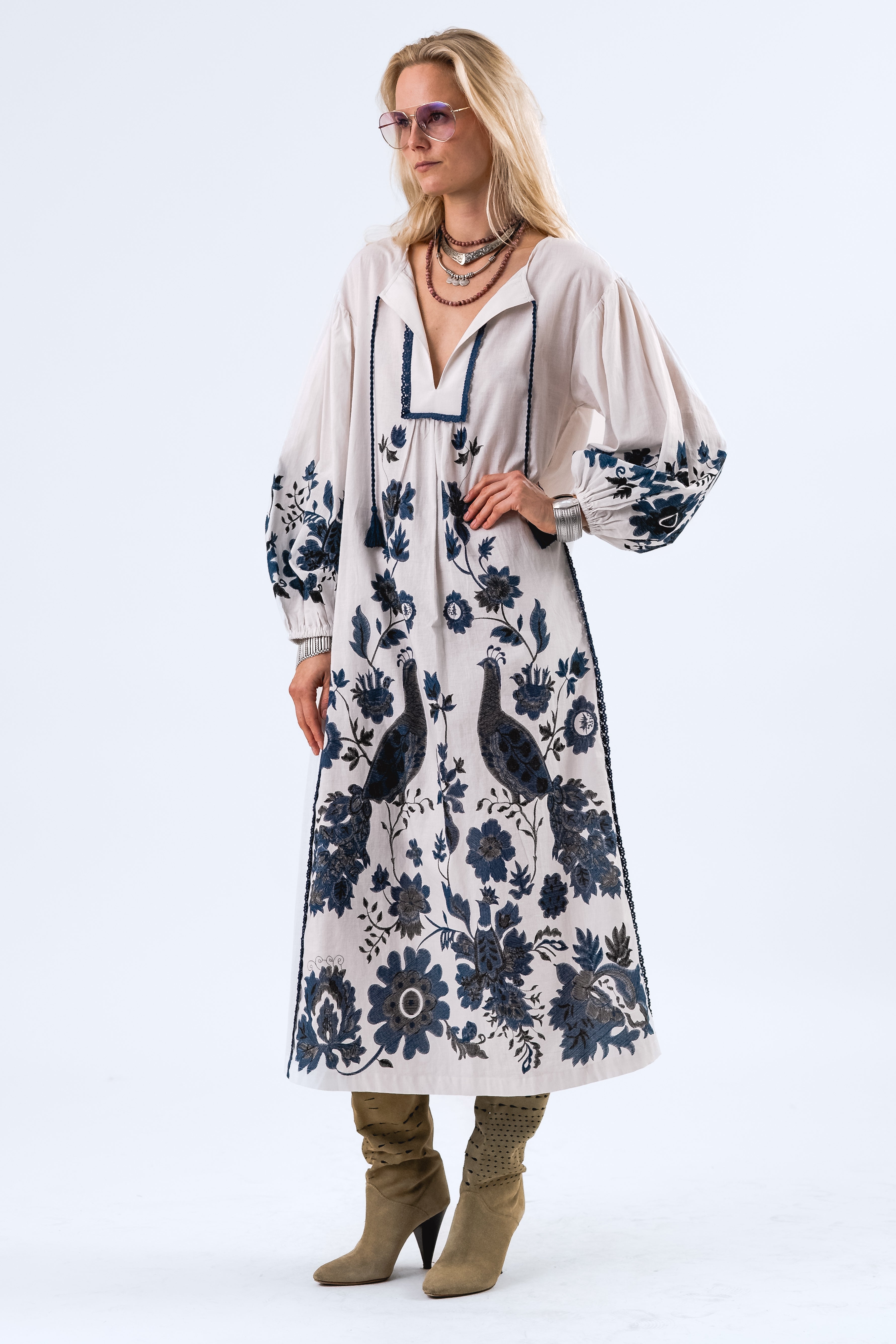 Lollys Laundry SiloLL Maxi Dress 3/4 Dress 02 Creme
