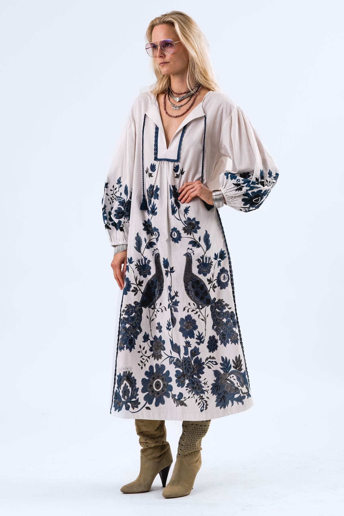SiloLL Maxi Dress 3/4 - Creme