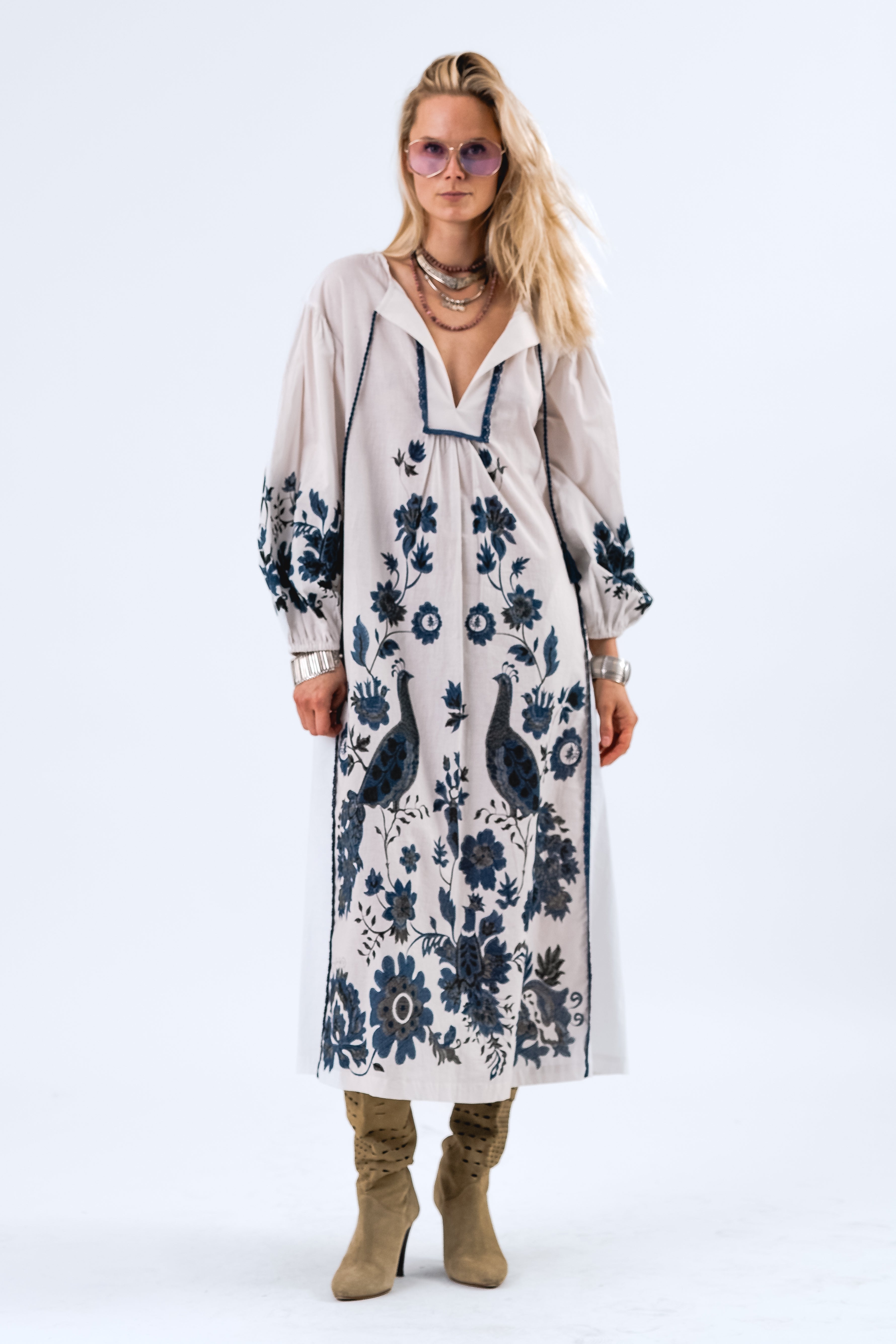 Lollys Laundry SiloLL Maxi Dress 3/4 Dress 02 Creme