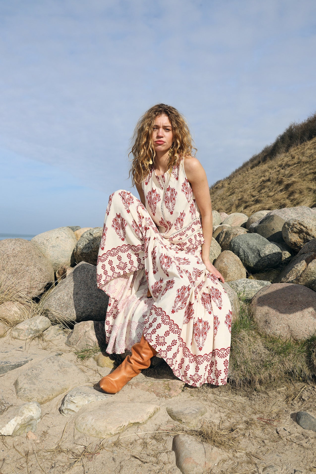 SunsetLL Maxi Skirt - Creme