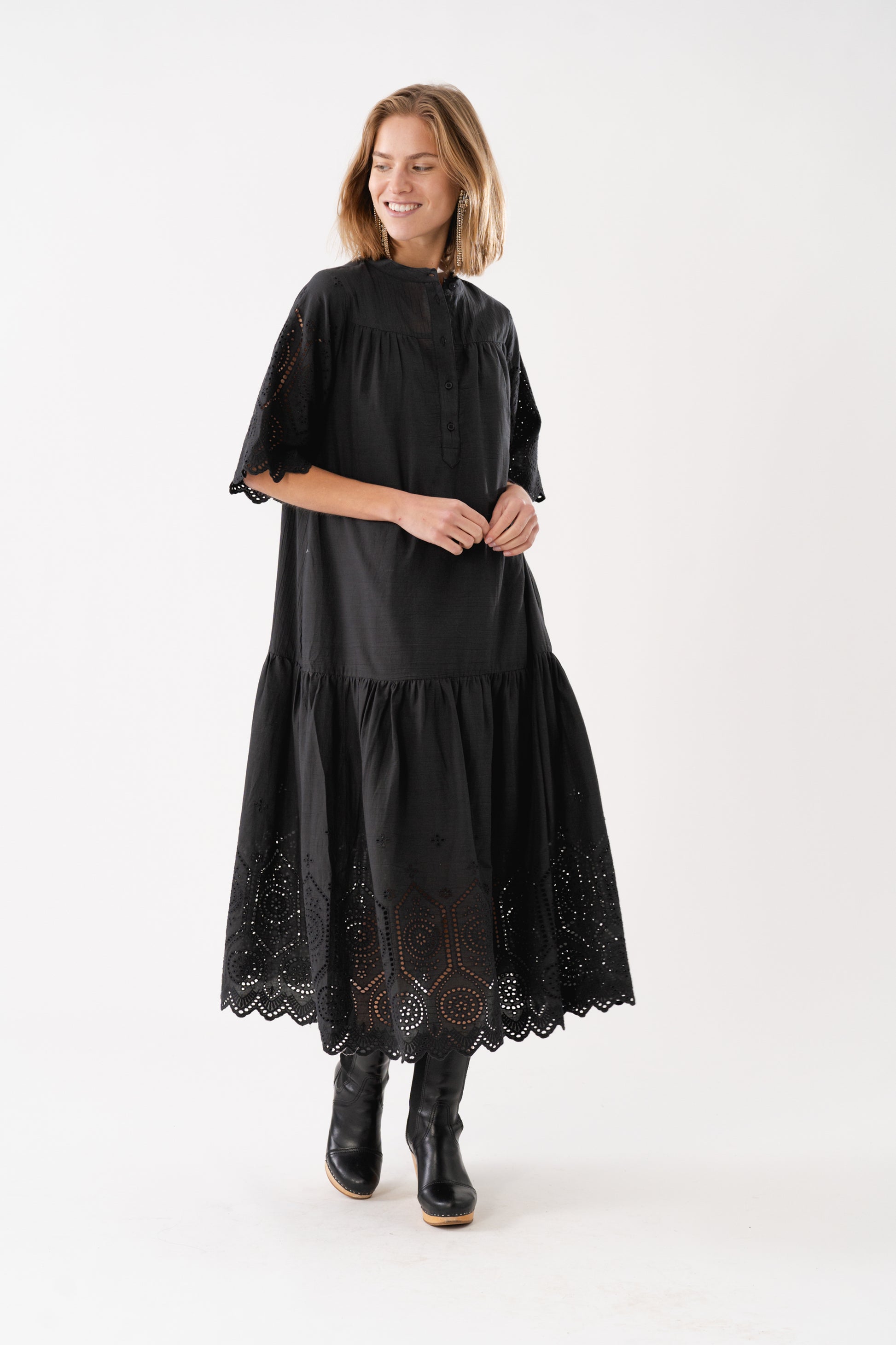 Lollys Laundry TimorLL Midi Dress SS Dress 18 Washed Black