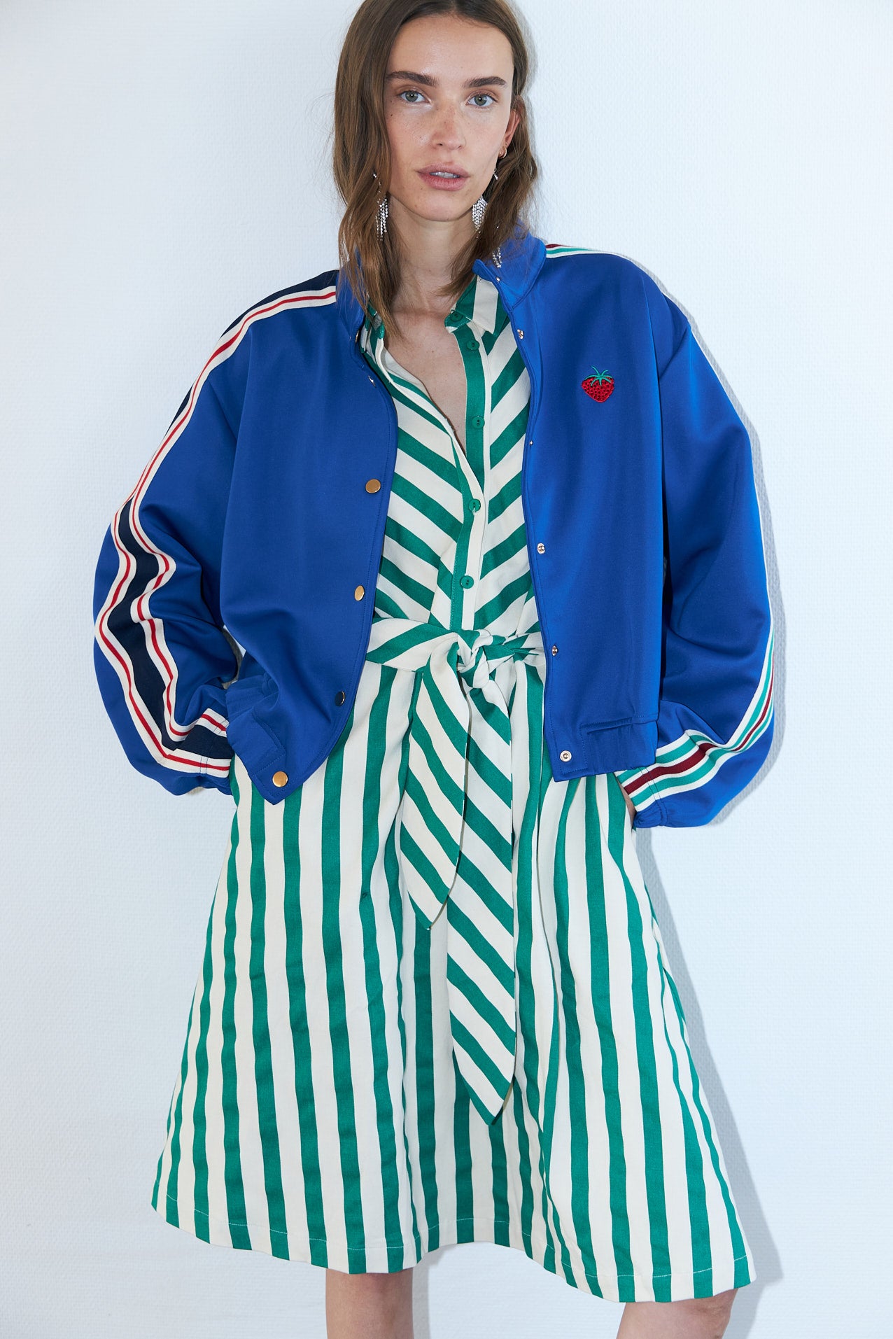 Striped shirt dress in green and white | Lollys Laundry Striped shirt dress in green and white | Lollys Laundry