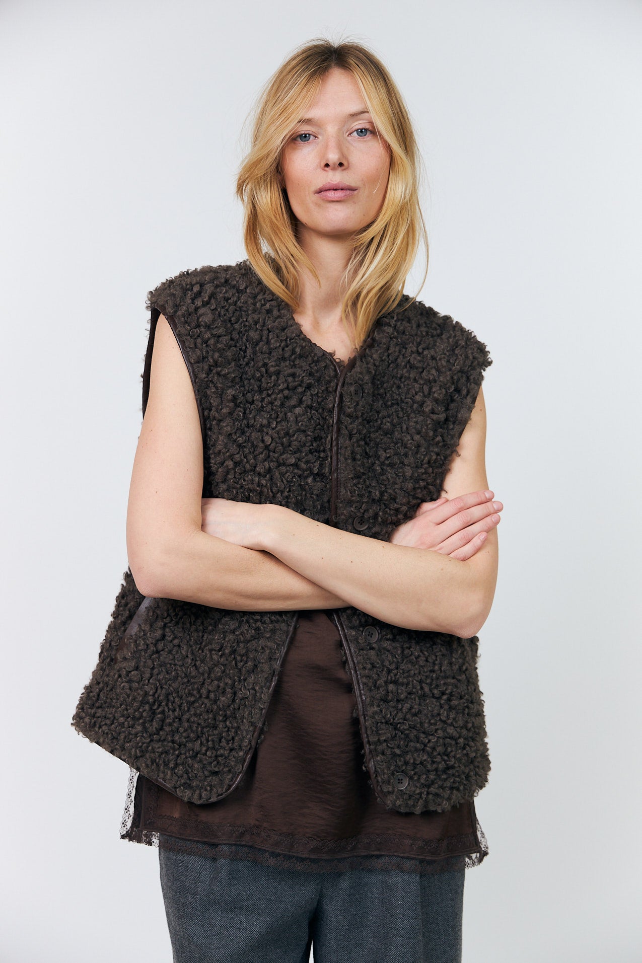 Lollys Laundry VadaLL Vest Vest 87 Dark Mokka