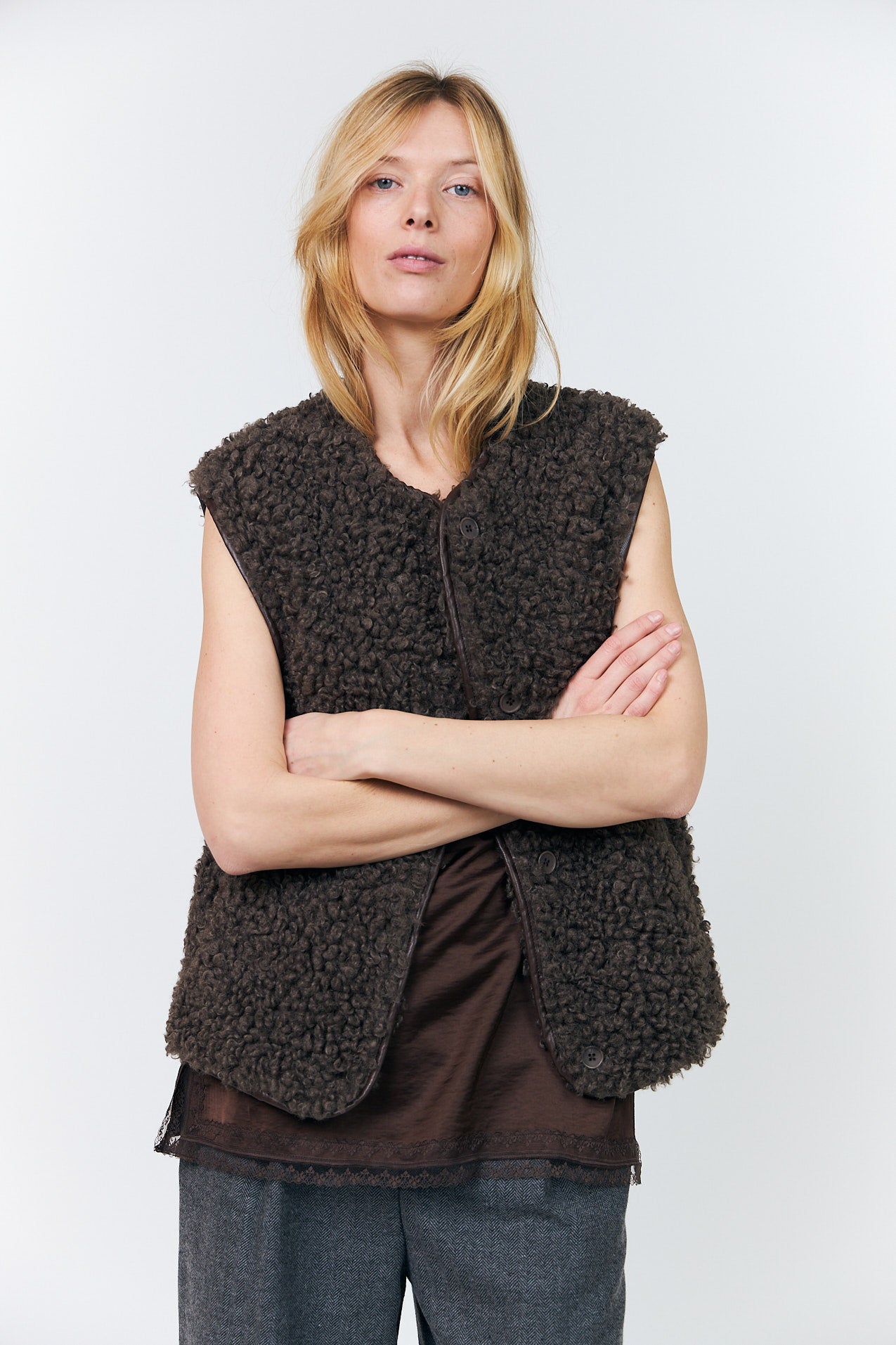 Lollys Laundry VadaLL Vest Vest 87 Dark Mokka