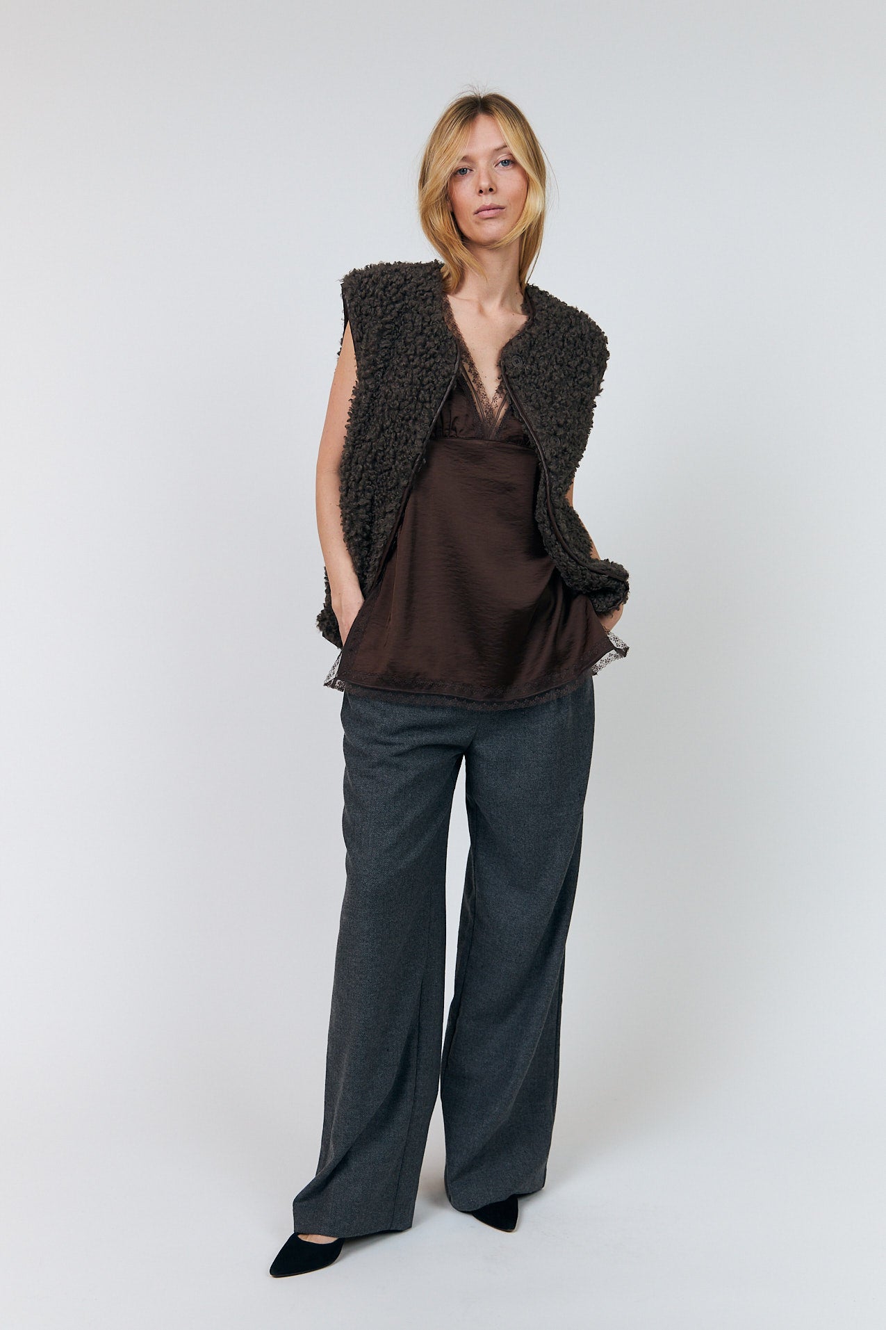 Lollys Laundry VadaLL Vest Vest 87 Dark Mokka