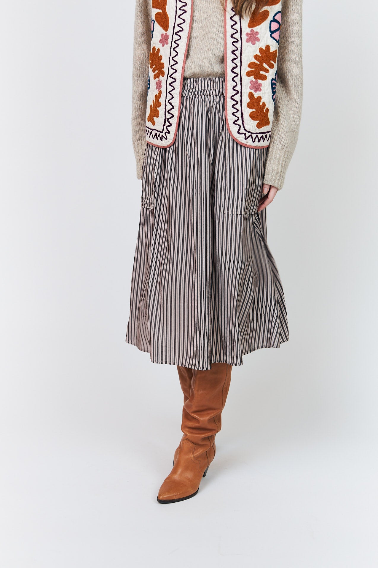 Lollys Laundry AkaneLL Midi Skirt Skirt 08 Beige