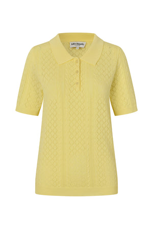 Lollys Laundry AlaiaLL Polo Knit T-shirt 96 Neon Yellow