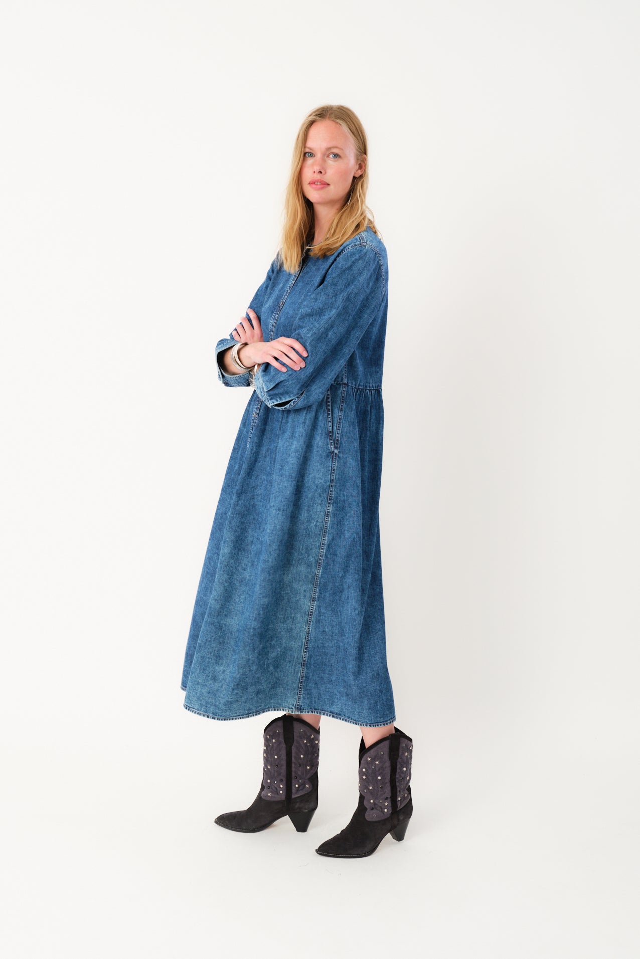 Lollys Laundry AliyaLL Maxi Dress Dress 100 Washed Denim