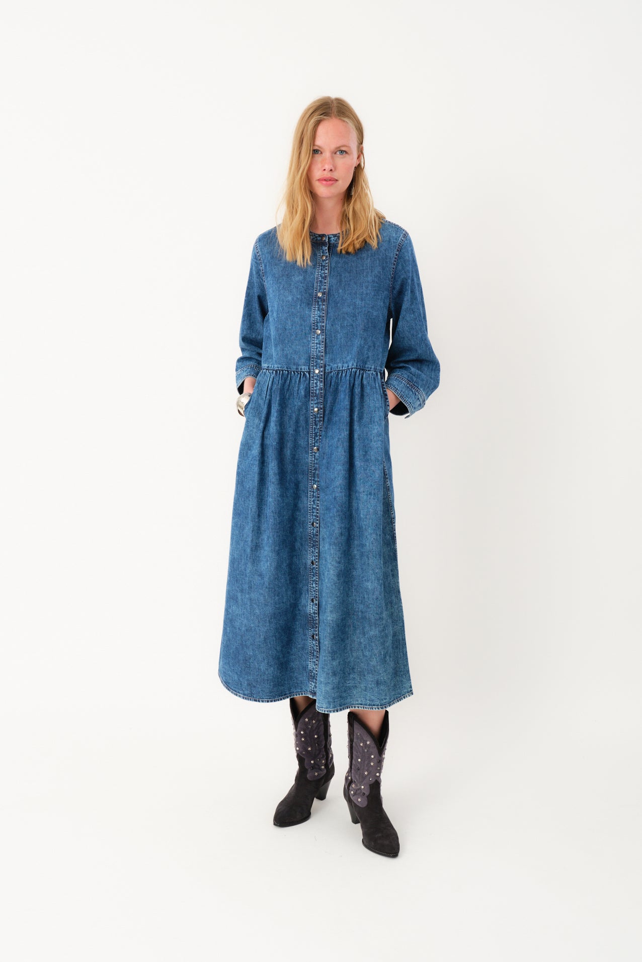 Lollys Laundry AliyaLL Maxi Dress Dress 100 Washed Denim