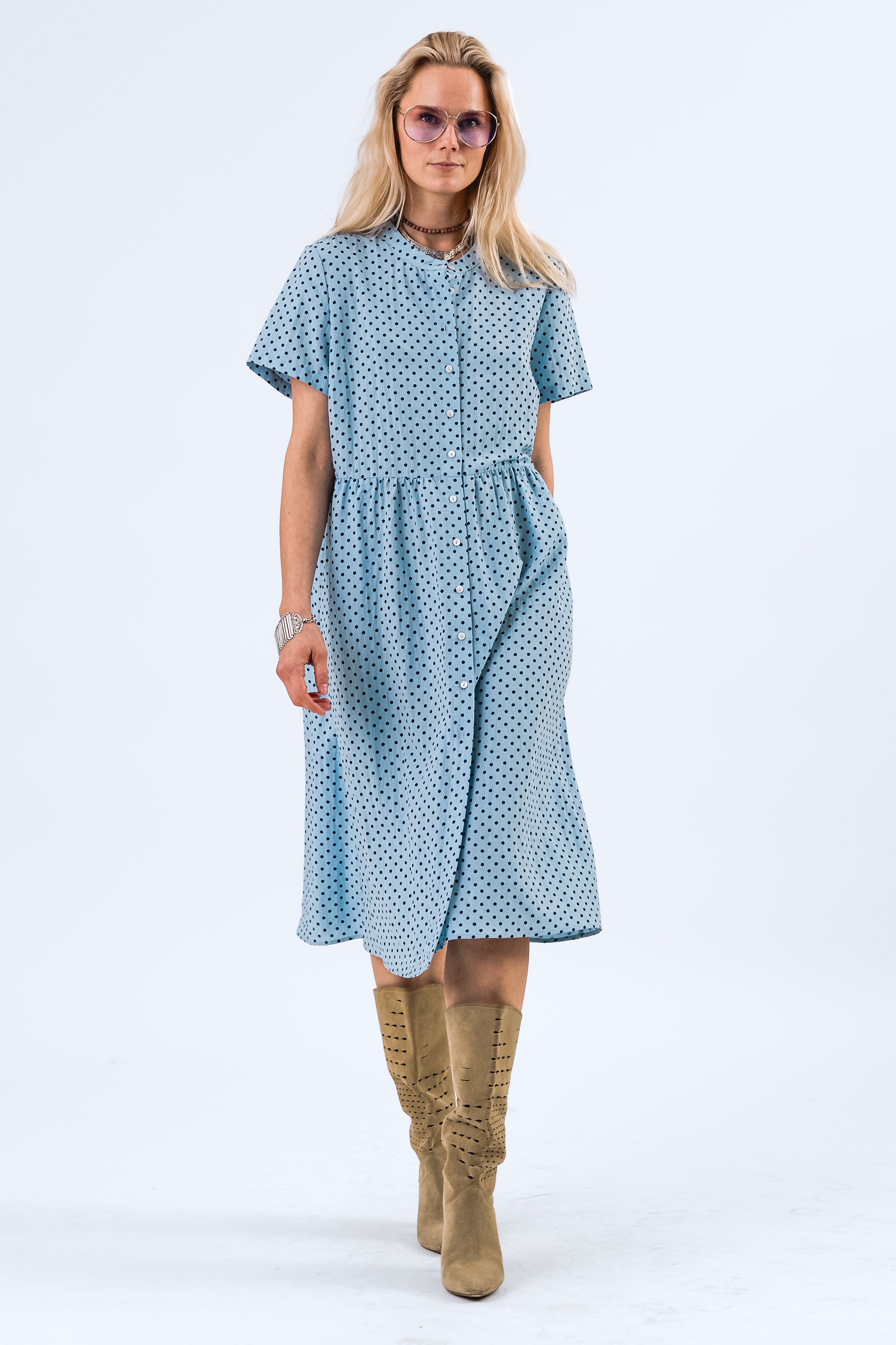 Lollys Laundry AliyaLL Midi Dress SS Dress 22 Light Blue