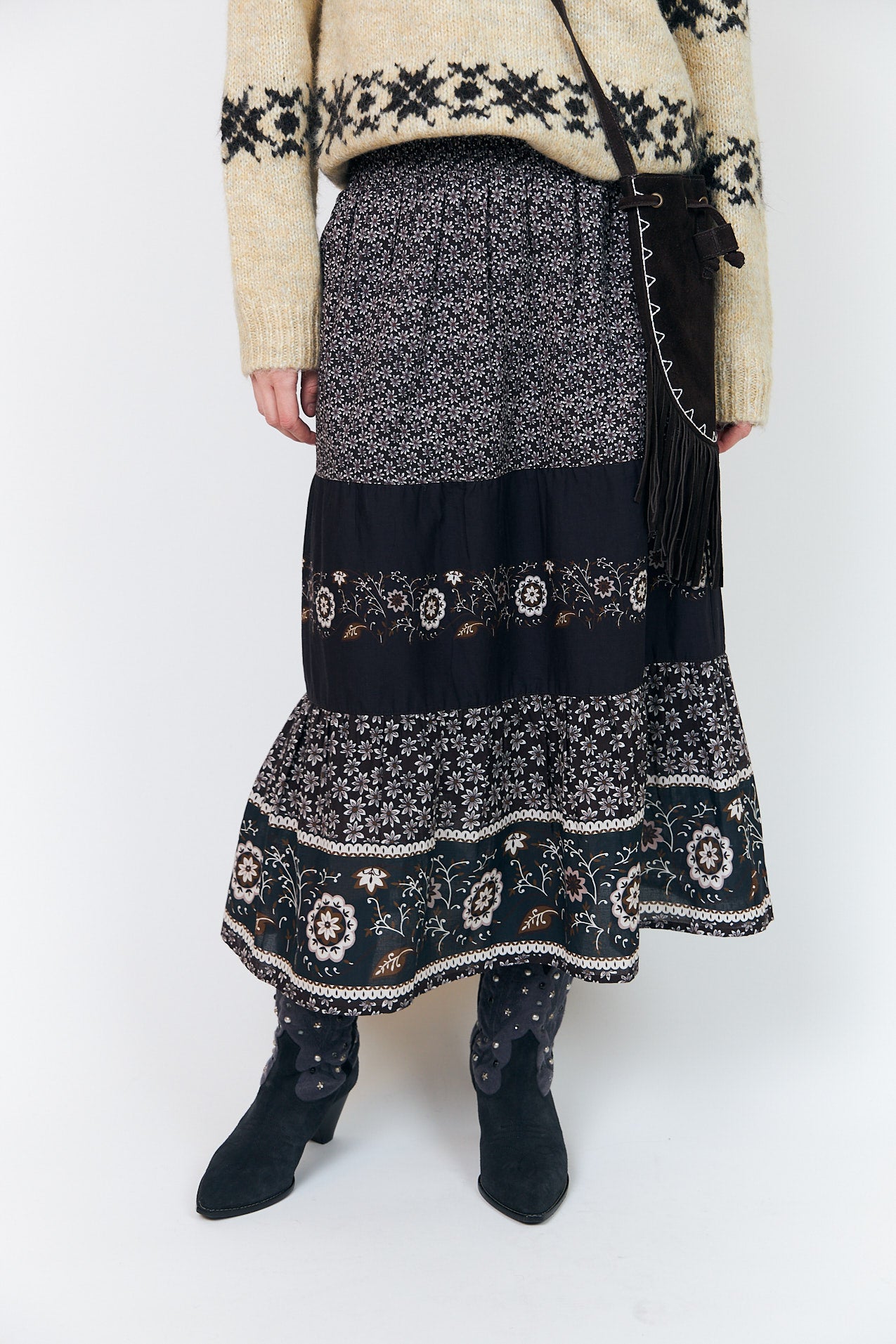 Lollys Laundry AmondLL Midi Skirt Skirt 87 Dark Mokka