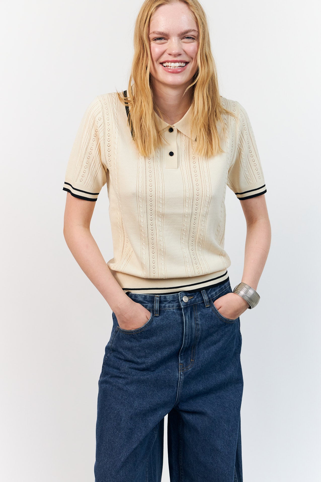 AndreaLL Polo Knit - Creme