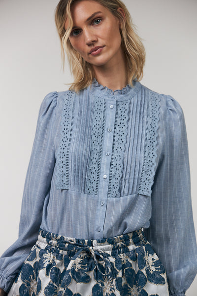 ArielLL Shirt in Light Blue with Stripes | Lollys Laundry