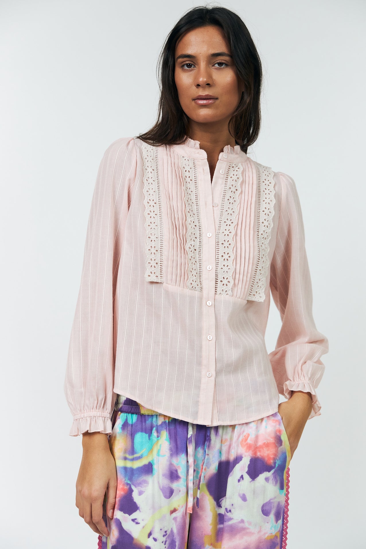 ArielLL Shirt in Light Pink with Stripes | Lollys Laundry