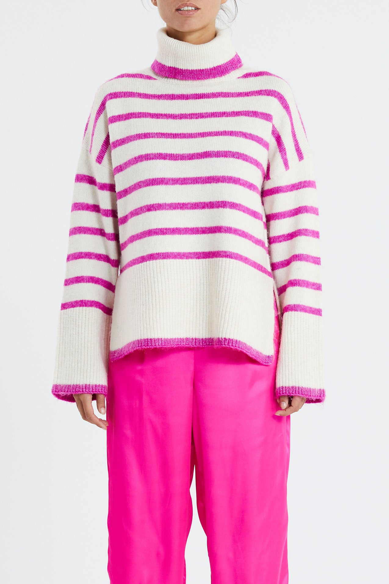 Lollys Laundry Avalon Turtleneck Jumper 98 Neon Pink