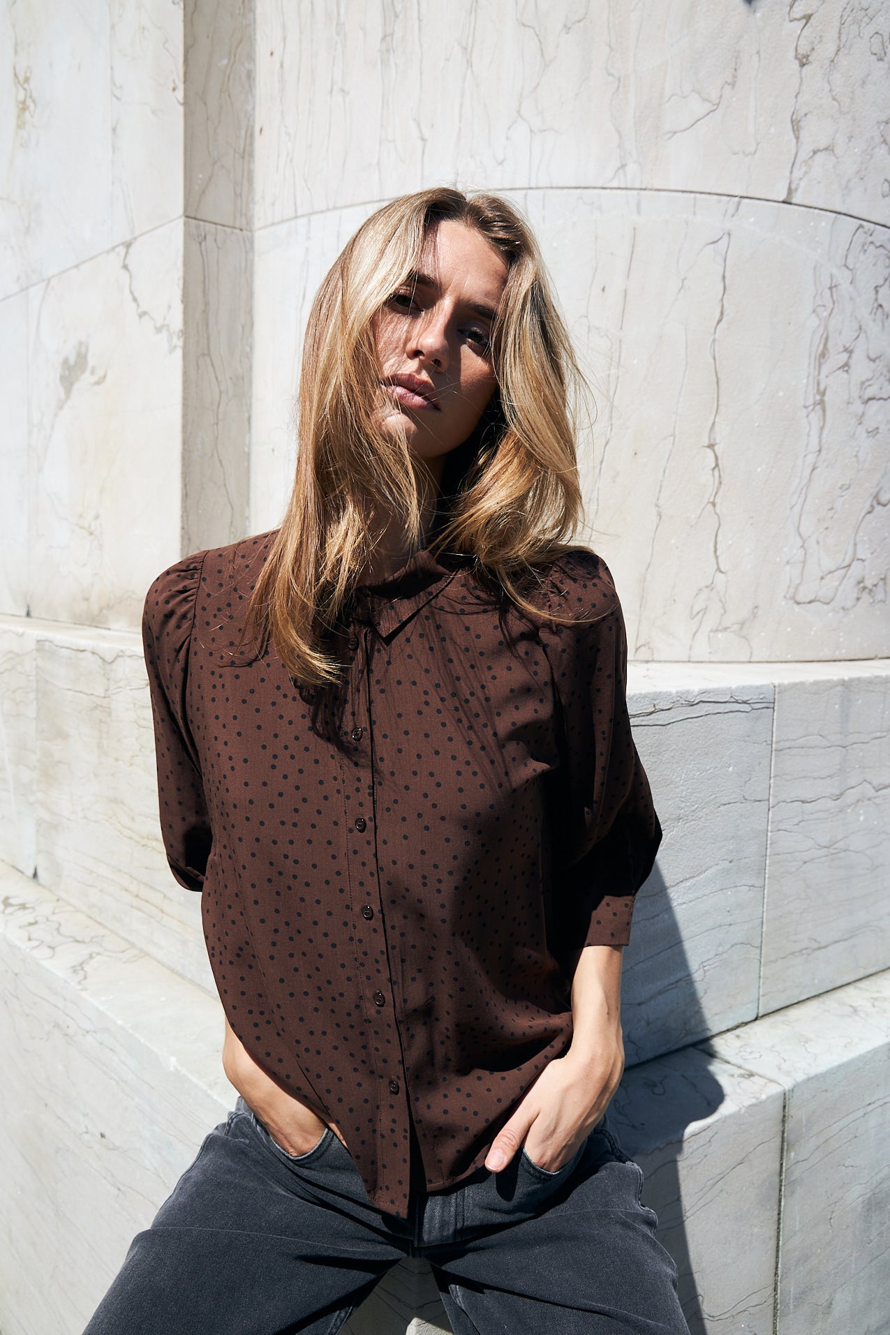 Lollys Laundry BonoLL Shirt SS Shirt  87 Dark Mokka