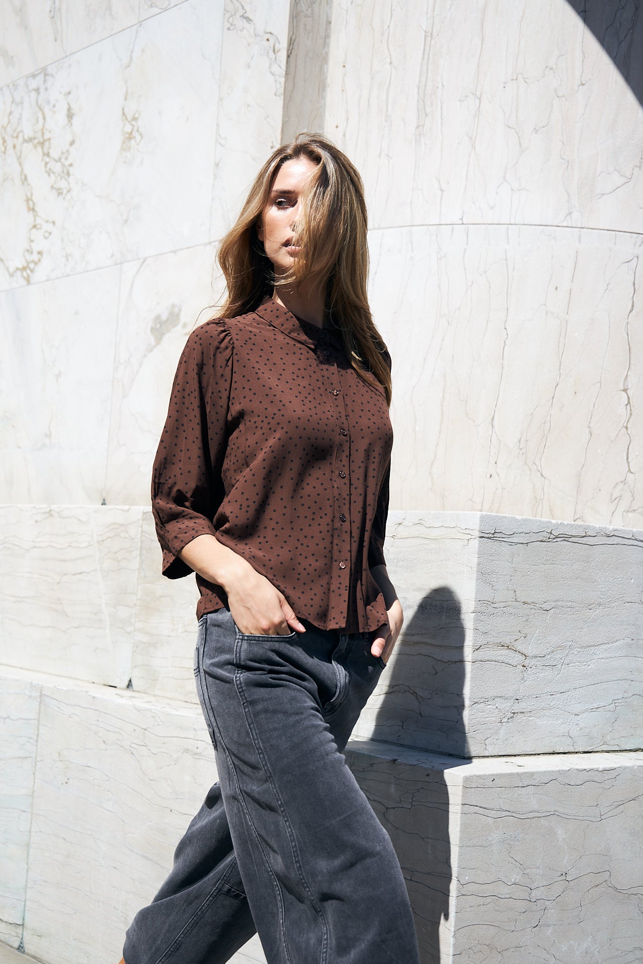 Lollys Laundry BonoLL Shirt SS Shirt  87 Dark Mokka