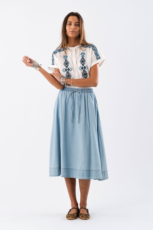 Lollys Laundry BristolLL Midi Skirt Skirt 20 Blue