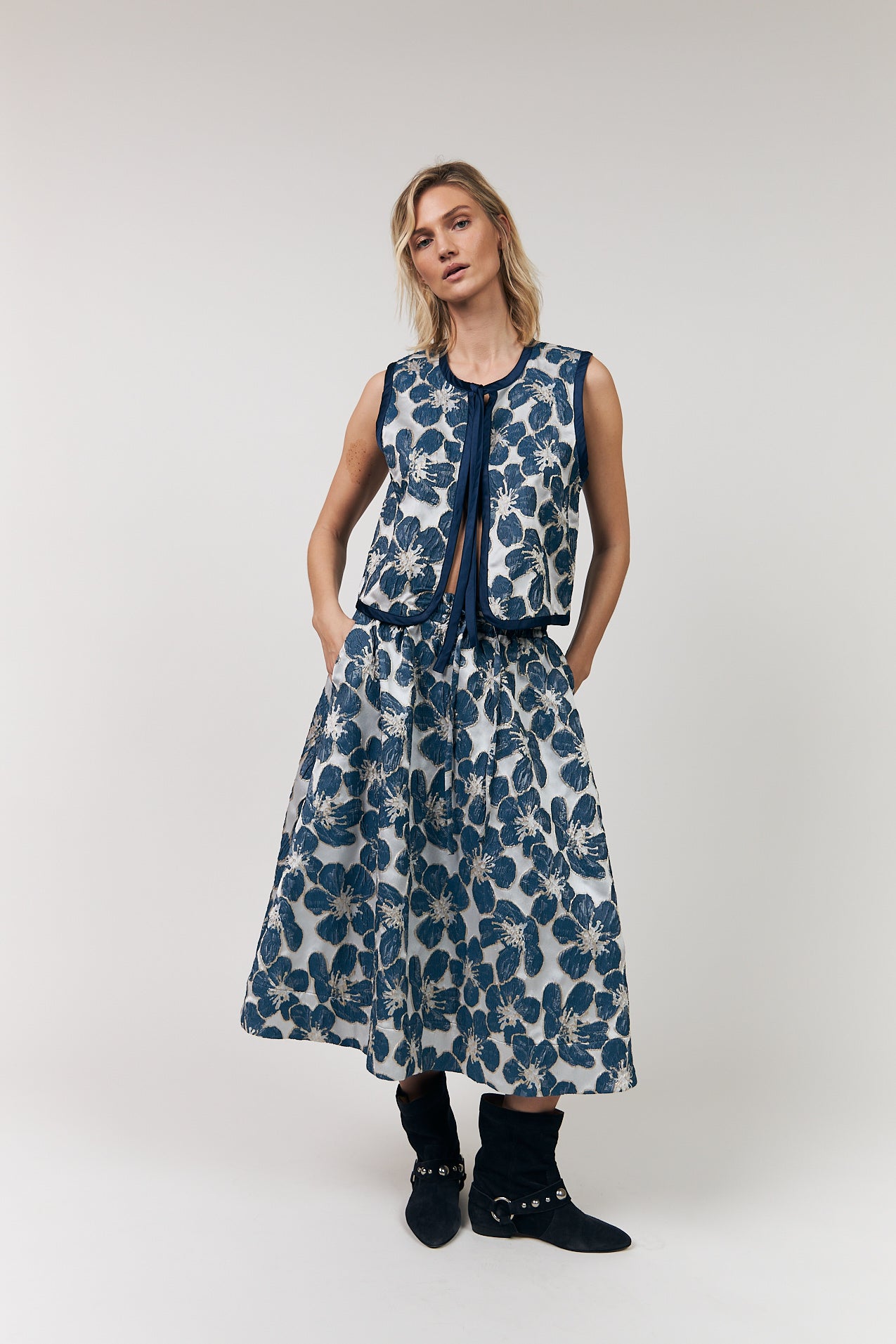 BristolLL Midi Skirt - Blue