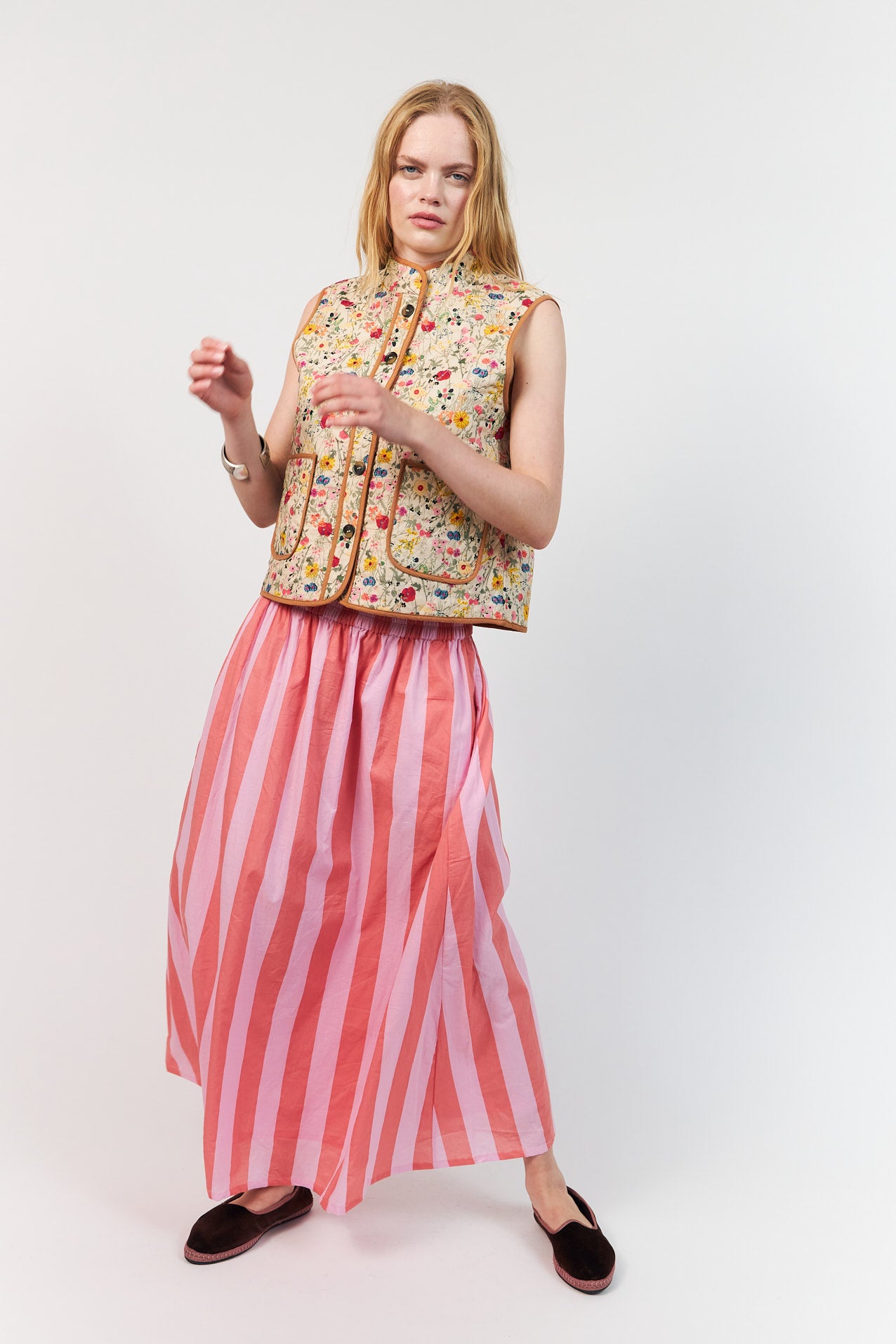 CairoLL quilted vest with floral print | Lollys Laundry