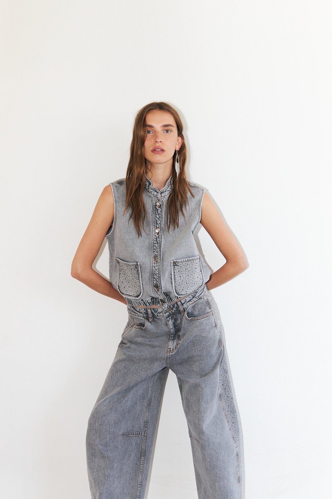 Lollys Laundry CarmenLL Vest Vest 12 Light Grey