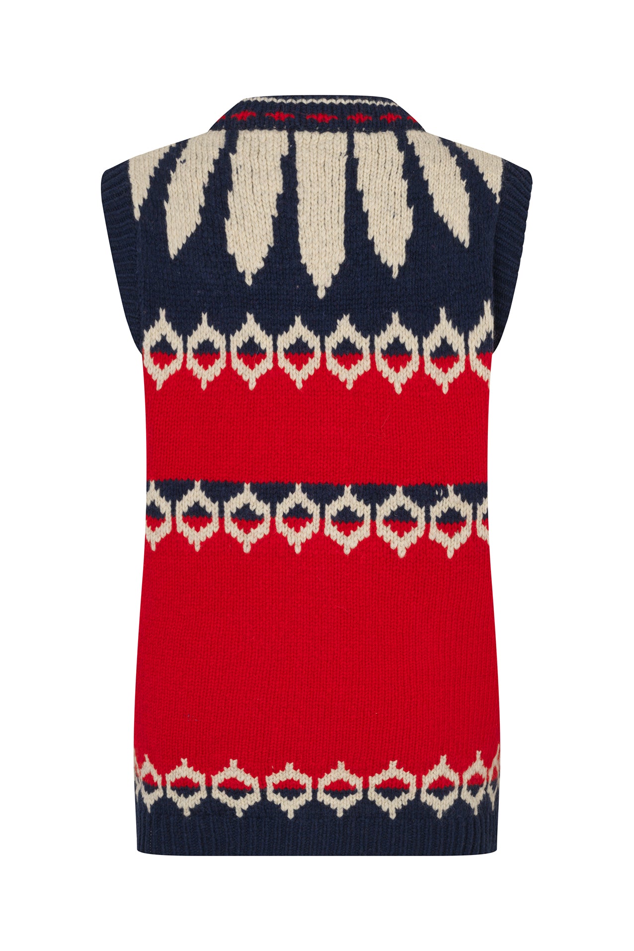 CleoLL Knitted Vest with Nordic Pattern in Red | Lollys Laundry