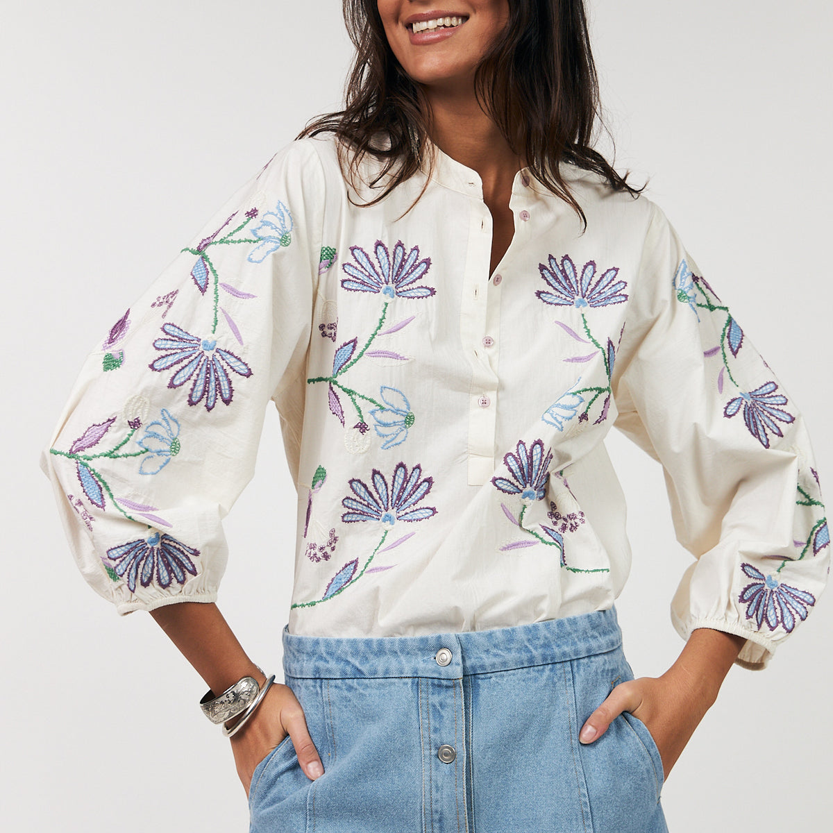 FaithLL Cotton Shirt with Embroidery | Lollys Laundry