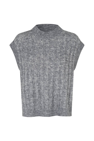 Lollys Laundry FinnLL Knit Vest Vest 11 Grey Melange